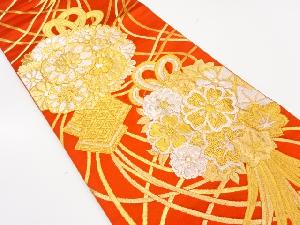 アンティーク　花薬玉模様織り出し袋帯（着用可）